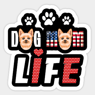 Yorkie Mom Life Patriotic America 4Th Of July Sticker